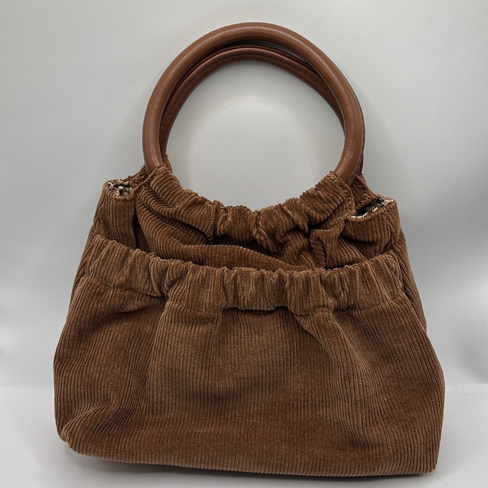 Brandy Melville light brown Corduroy mini bag exterior pocket casual festival - Picture 11 of 16